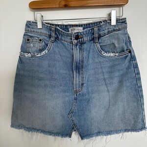 Zara Authentic Denim Frayed Jean Skirt - size 26
